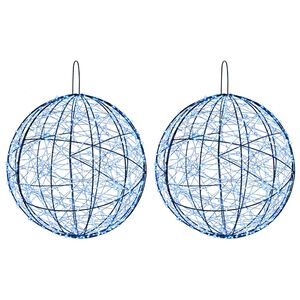 vidaXL Luz de adorno navide&ntilde;o 2 uds. 1900 LED Azul &Oslash; 60 x 63 cm