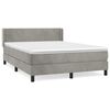 vidaXL Cama box spring con colch&oacute;n terciopelo gris claro 140x200 cm
