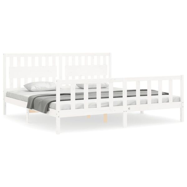 vidaXL Estructura de cama sin colchón madera maciza blanca 200x200 cm