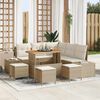 vidaXL Conjunto de sof&aacute;s de jard&iacute;n 9 pcs Beige rat&aacute;n sint&eacute;tico