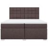 vidaXL Cama box spring con colch&oacute;n tela marr&oacute;n oscuro 200x200 cm