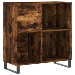 vidaXL Mueble discos madera contrachapada roble ahumado 84,5x38x89 cm