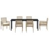 vidaXL Conjunto de Comedor de Jard&iacute;n 7 pcs Beige rat&aacute;n sint&eacute;tico
