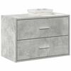vidaXL Armario con 2 cajones gris cemento 60x31x40cm madera ingeniería