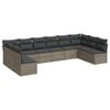 vidaXL Set de sof&aacute;s de jard&iacute;n 10 pzas con cojines rat&aacute;n sint&eacute;tico gris