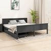 vidaXL Estructura de cama 2 cajones madera pino gris oscuro 180x200 cm