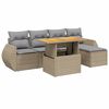 vidaXL Juego de sof&aacute;s jard&iacute;n con cojines 6 pzas rat&aacute;n sint&eacute;tico beige