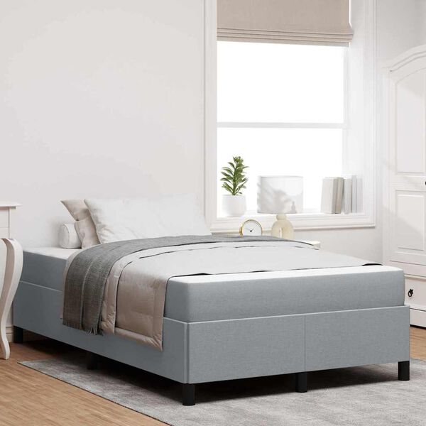 vidaXL Cama tipo Box Spring Gris Claro 120 x 200 cm tela