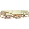 vidaXL Conjunto de sof&aacute;s de exterior 5 uds. Blanco y Crema
