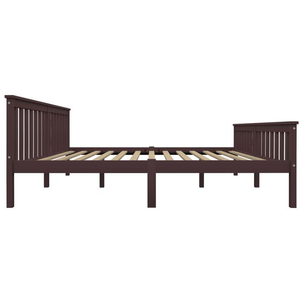 vidaXL Estructura cama sin colch&oacute;n madera pino marr&oacute;n oscuro 180x200cm