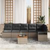vidaXL Conjunto de sof&aacute;s de jard&iacute;n 7 pcs Gris rat&aacute;n sint&eacute;tico
