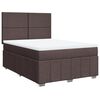 vidaXL Cama box spring con colch&oacute;n tela marr&oacute;n oscuro 140x190 cm
