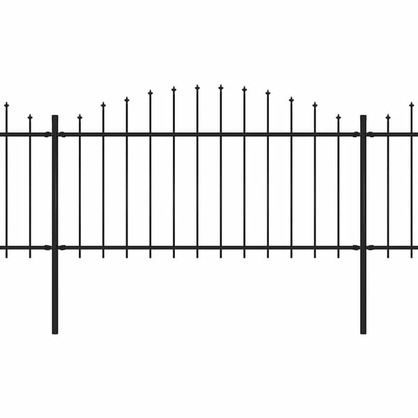 vidaXL Valla de jard&iacute;n con punta de lanza de acero 1248x150 cm negra