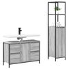 vidaXL Juego de muebles de ba&ntilde;o con caj&oacute;n 2 pcs Gris sonoma y Negro