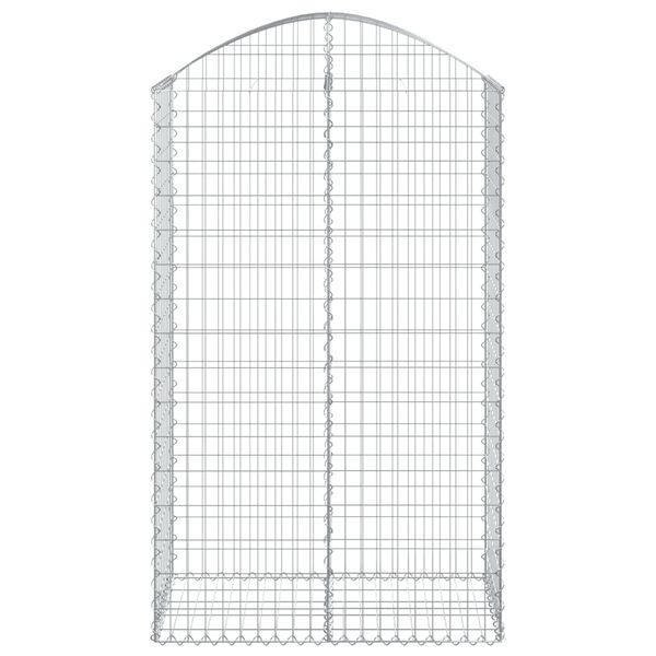 vidaXL Cesta gaviones forma arco hierro galvanizado 100x50x160/180 cm