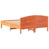 vidaXL Cama sin colch&oacute;n madera maciza de pino marr&oacute;n cera 140x190 cm