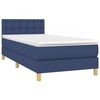 vidaXL Cama box spring con colch&oacute;n y LED tela azul 90x190 cm