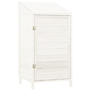 vidaXL Cobertizo de jard&iacute;n madera de abeto maciza blanco 55x52x112 cm