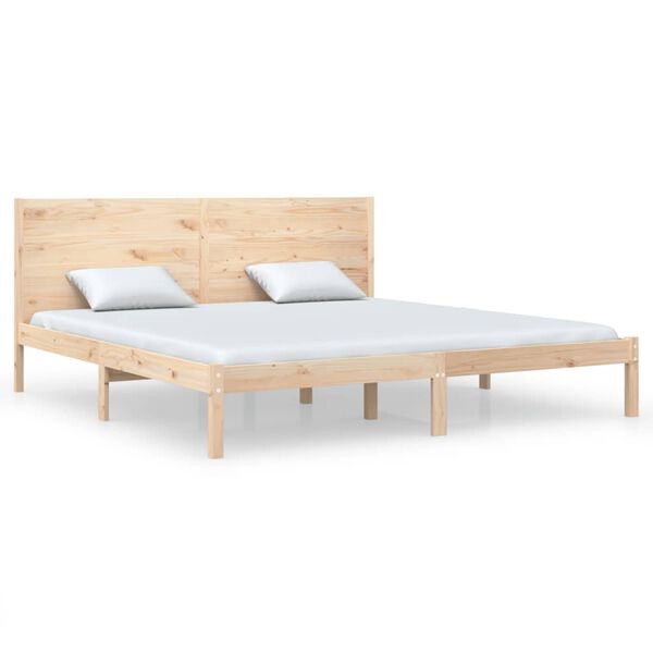 vidaXL Estructura de cama sin colch&oacute;n madera maciza de pino 200x200 cm