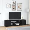 vidaXL Mueble de TV de madera de roble negro 188,5x41x50 cm