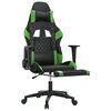 vidaXL Silla gaming con reposapi&eacute;s cuero sint&eacute;tico negro verde