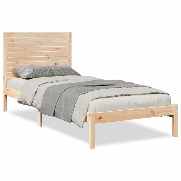 vidaXL Cama extralarga sin colch&oacute;n madera maciza 90x210 cm