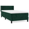 vidaXL Cama box spring con colch&oacute;n terciopelo verde oscuro 80x200 cm