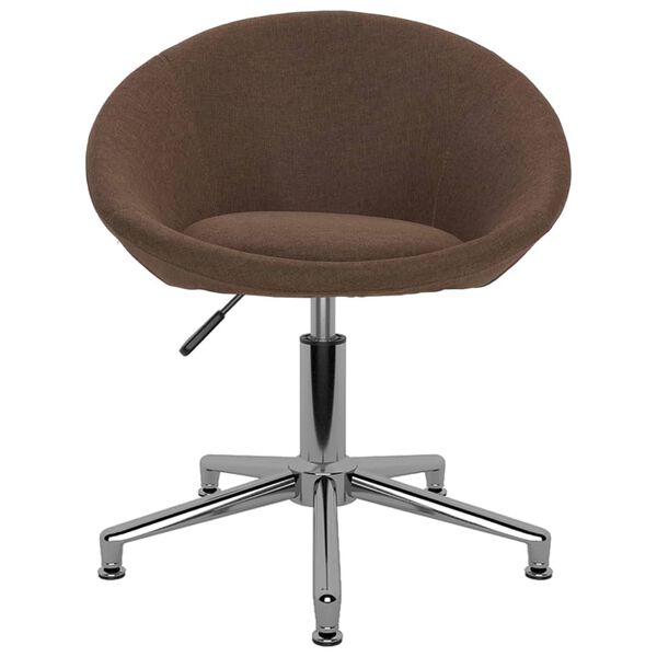 vidaXL Sillas de comedor giratorias 2 unidades tela marr&oacute;n