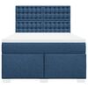 vidaXL Cama box spring con colch&oacute;n tela azul 140x190 cm