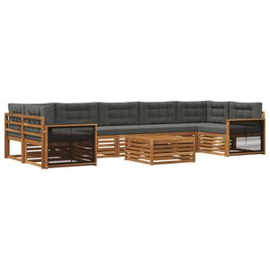 vidaXL Conjunto de sof&aacute;s de exterior 8 pcs Natural y Antracita
