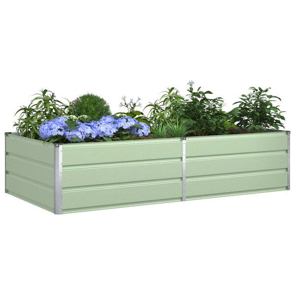 vidaXL Jardinera Verde Pastel 195 x 100 x 45 cm Acero Galvanizado