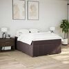 vidaXL Cama box spring con colch&oacute;n tela marr&oacute;n oscuro 140x190 cm