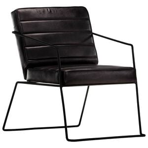 vidaXL Sill&oacute;n de cuero aut&eacute;ntico negro