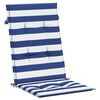 vidaXL Cojines de silla de respaldo alto 6 uds tela rayas azul&blanco