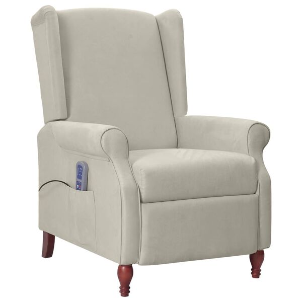 vidaXL Sill&oacute;n de masaje reclinable de microfibra gris claro
