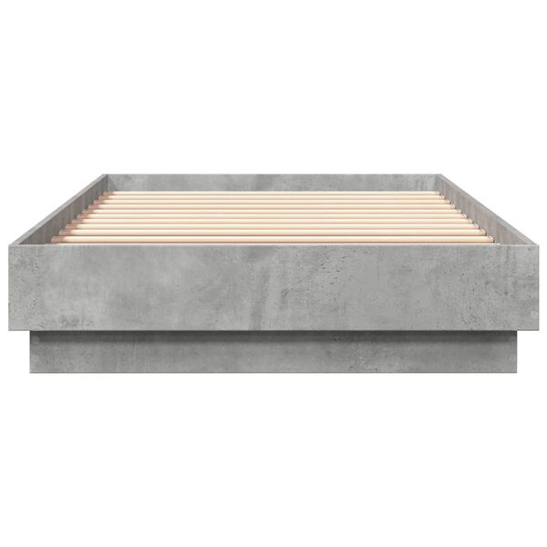 vidaXL Estructura de cama madera de ingenier&iacute;a gris hormig&oacute;n 90x200cm