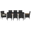 vidaXL Conjunto de Comedor de Jard&iacute;n 9 pcs Negro rat&aacute;n sint&eacute;tico