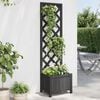vidaXL Jardinera con enrejado madera maciza de abeto negro