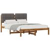 vidaXL Estructura de Cama con Cabecera Tapizada Natural y Gris Claro