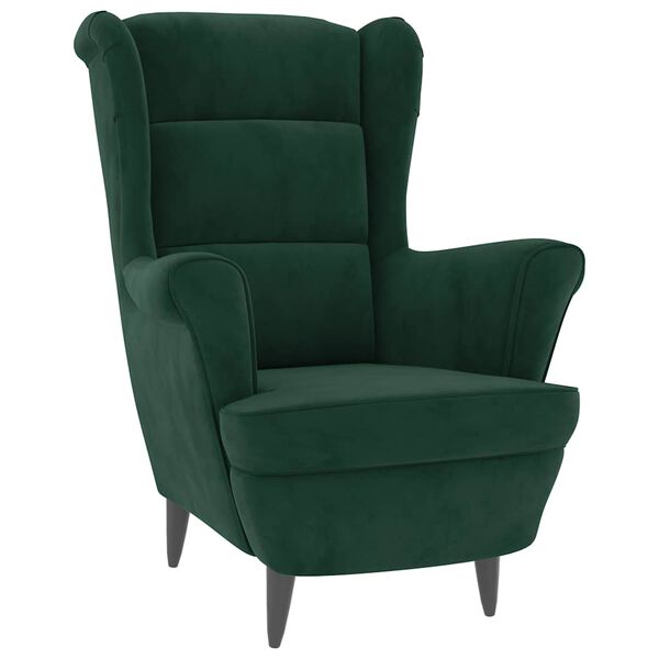 vidaXL Sill&oacute;n de terciopelo verde oscuro