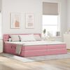 vidaXL Cama con almacenamiento y LED Rosa 200 x 200 cm Terciopelo