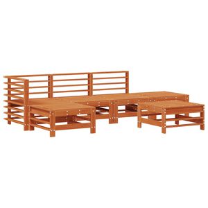 vidaXL Conjunto de Sof&aacute;s de Jard&iacute;n 5 uds. Marr&oacute;n Cera
