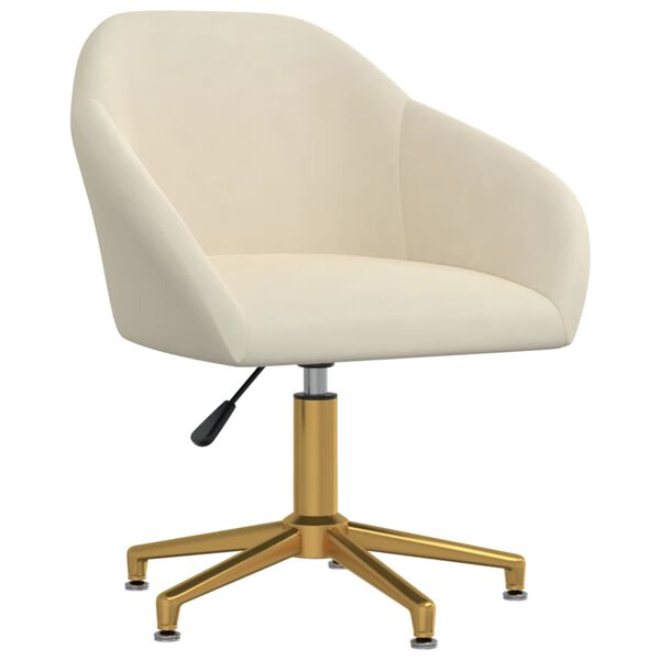 vidaXL Silla de comedor giratoria de terciopelo crema