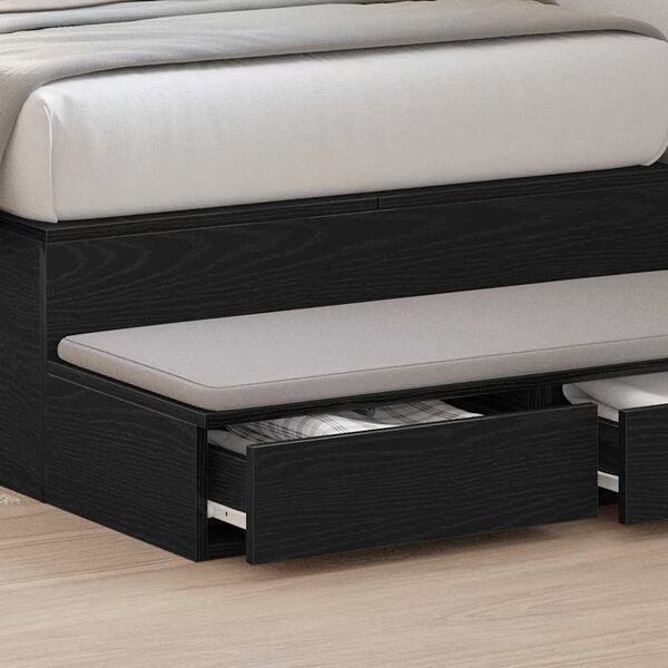 vidaXL Cajones de cama con caj&oacute;n Roble Negro 75 x 36,5 x 16,5 cm