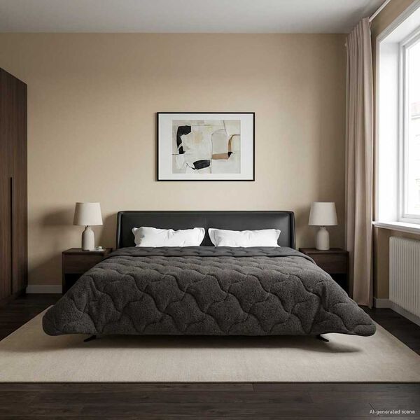 vidaXL Edred&oacute;n de Todo el A&ntilde;o Acolchado Antracita 200 x 220 cm