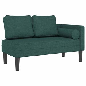vidaXL Sof&aacute; div&aacute;n con cojines tela verde oscuro