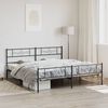 vidaXL Estructura cama sin colch&oacute;n con estribo metal negro 180x200 cm