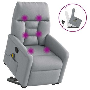 vidaXL Sill&oacute;n de masaje reclinable de pie de tela gris claro