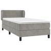 vidaXL Cama box spring con colch&oacute;n terciopelo gris claro 80x200 cm
