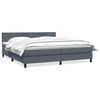 vidaXL Cama box spring con colch&oacute;n terciopelo gris oscuro 180x210 cm
